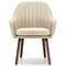 Set of 2 Fabric Upholstered Accent Chairs with Wooden Legs and Adjustable Non-slipping Pads